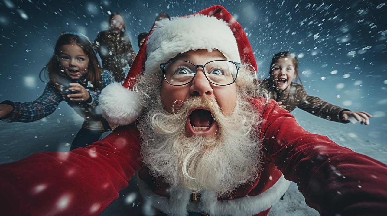 ai generated, santa claus, kids